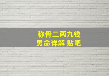 称骨二两九钱男命详解 贴吧